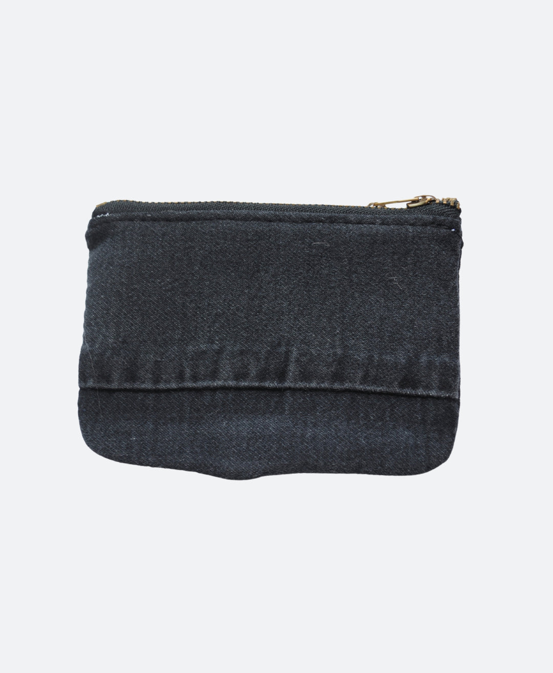 Voorkant - Zwart Denim portemonnee van Gerecyclede jeans - Handgemaakt in Rotterdam - Sevaes