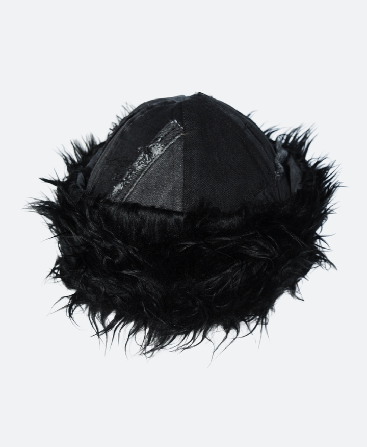 Zwarte Denim Winter Muts