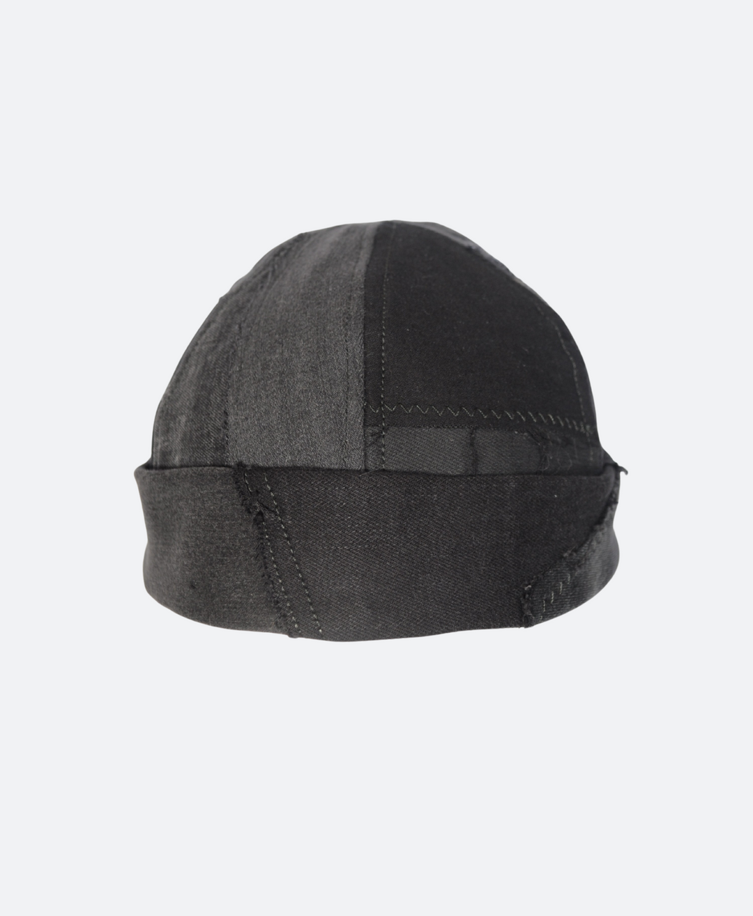 Handgemaakte dockers muts, dockers cap van upcycled denim, zwarte spijkerstof. - Sevaes