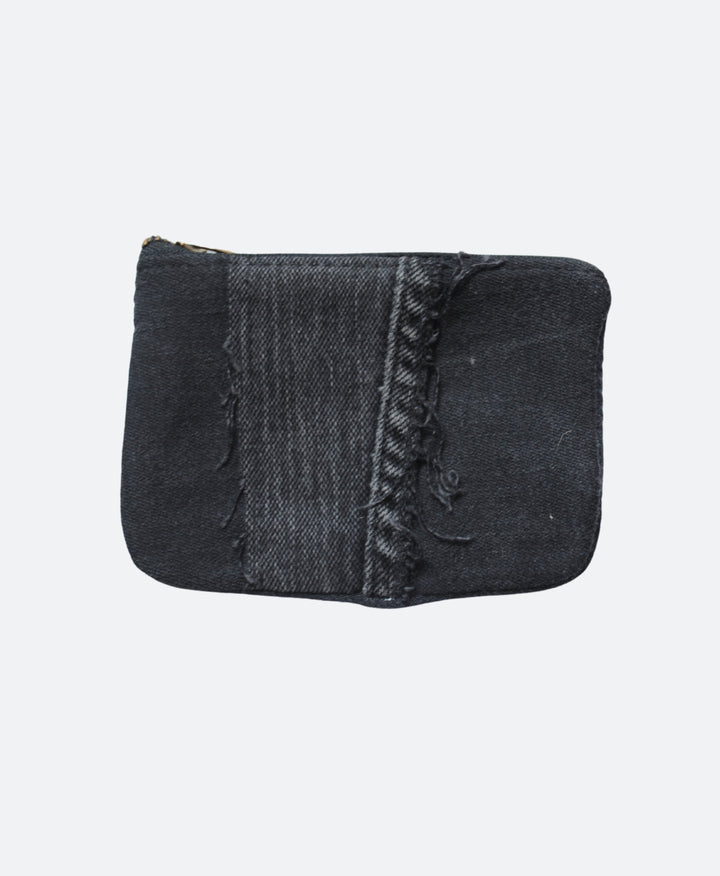 Achterkant - Zwart Denim portemonnee van Gerecyclede jeans - Handgemaakt in Rotterdam - Sevaes