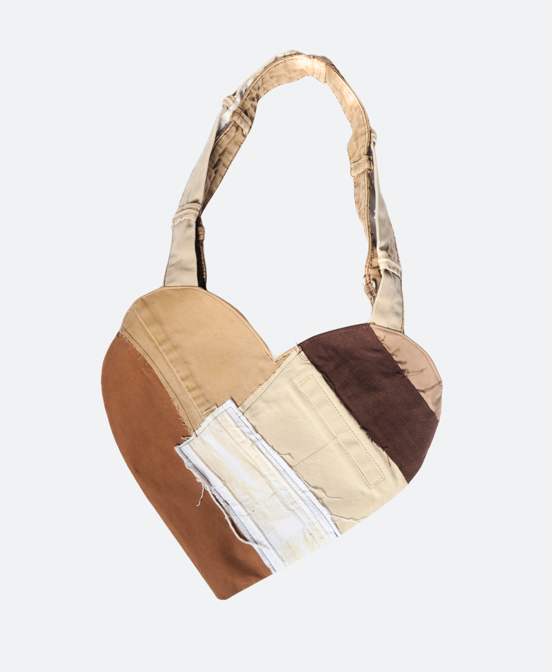 Brown Patchwork Heart Bag achterkant | Sevaes 