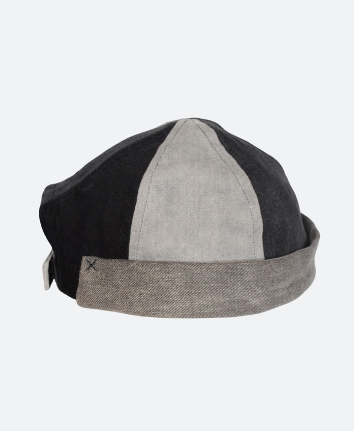 Handgemaakte Color Block Grijs-Zwarte Dockers Cap