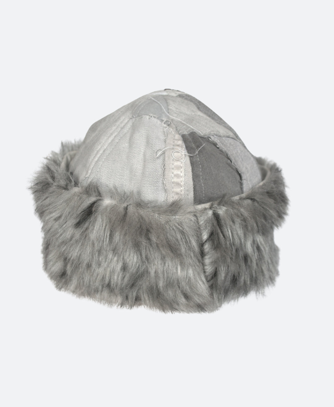 Grijze Denim muts met Bont