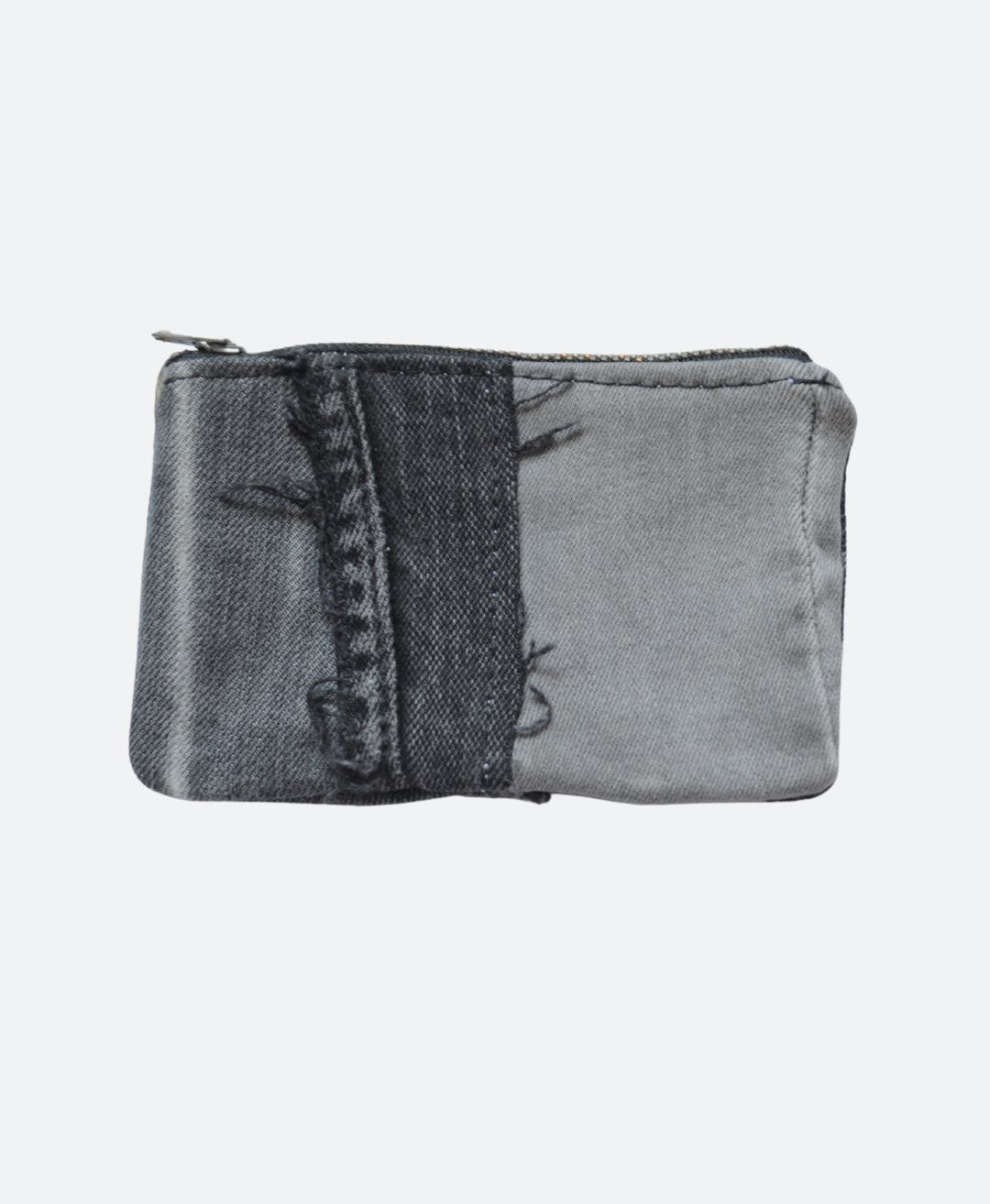 Achterkant  - Grijs upcycled denim portemonnee - handgemaakt in Rotterdam - Sevaes