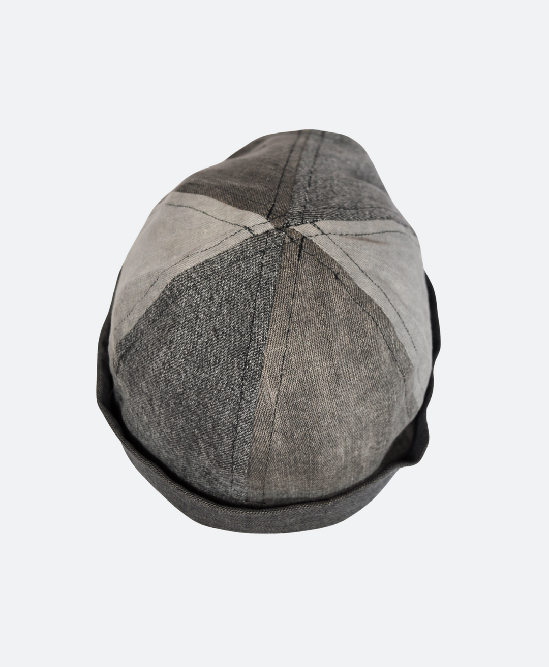 Grijze dockers muts, Grijze dockers cap Sevaes - upcycled denim bovenkant