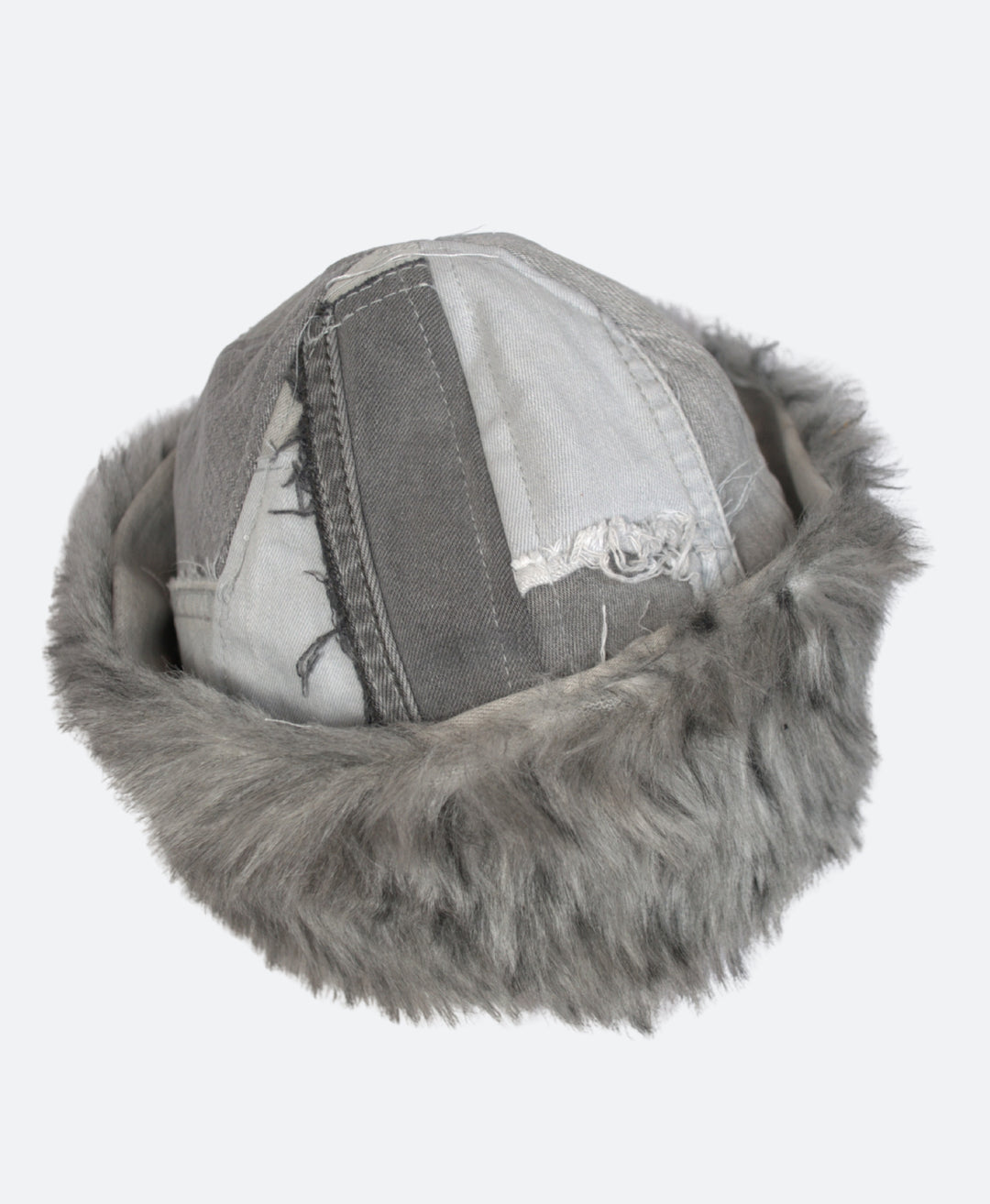 Grijze Denim muts met Bont