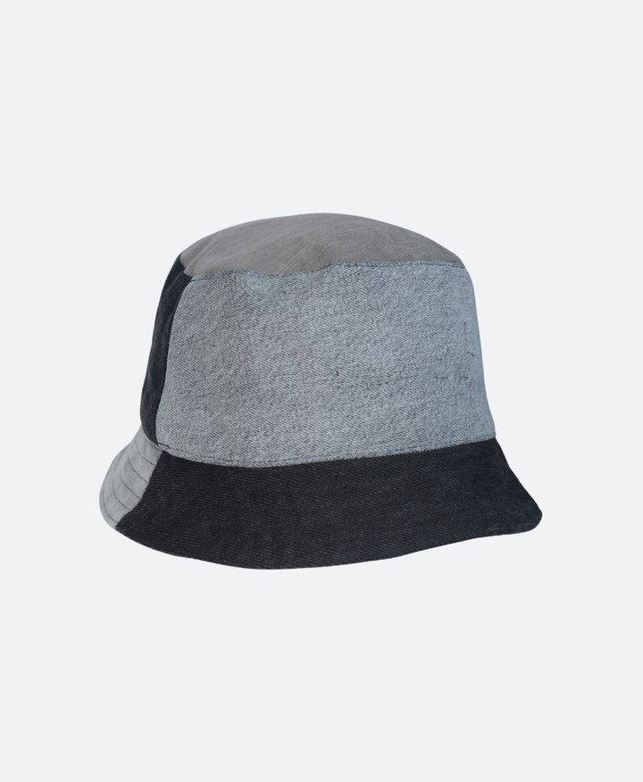 achterkant Grijs-Zwarte Color Block Bucket Hat - Sevaes