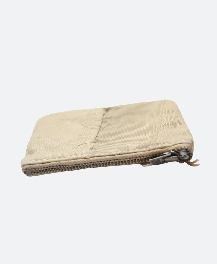 Details - Beige portemonnee van upcycled chino broeken – handgemaakt, duurzaam accessoire voor hem of haar - Sevaes