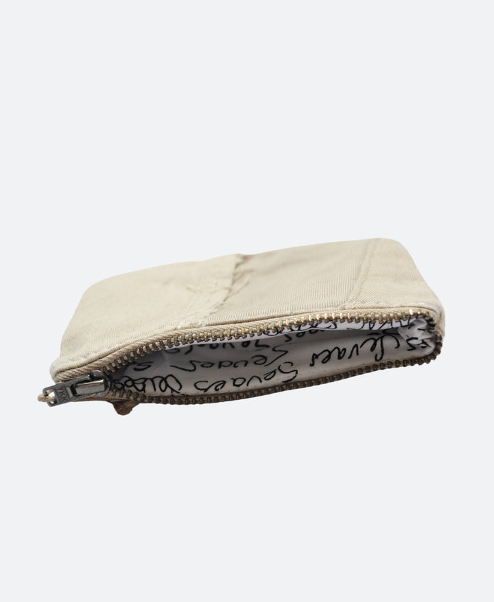 Binnenkant - Beige portemonnee van upcycled chino broeken – handgemaakt, duurzaam accessoire voor hem of haar - Sevaes