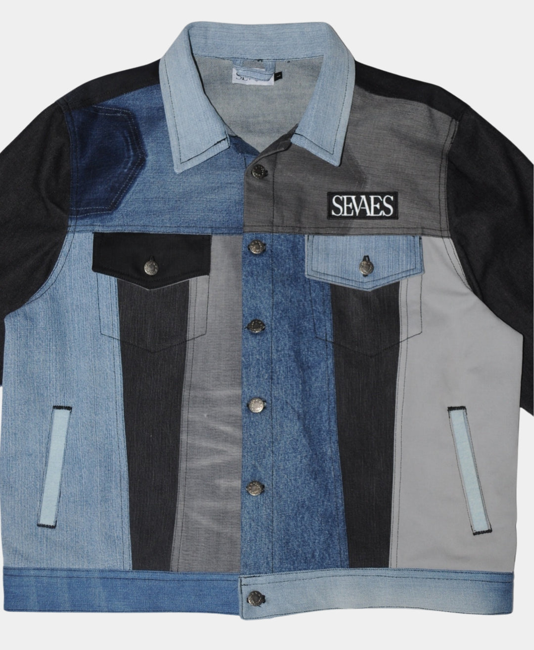 Unisex Color Block Denim Jacket