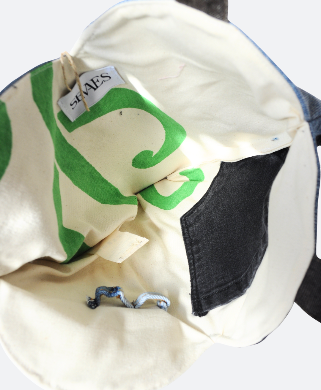 binnenkant upycled denim heart bag 