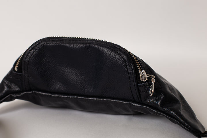 Re-used leather fanny pack